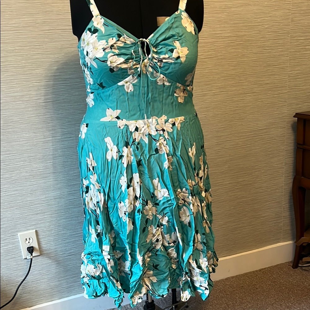 Trashy Diva Dogwood Teal Floral Dress